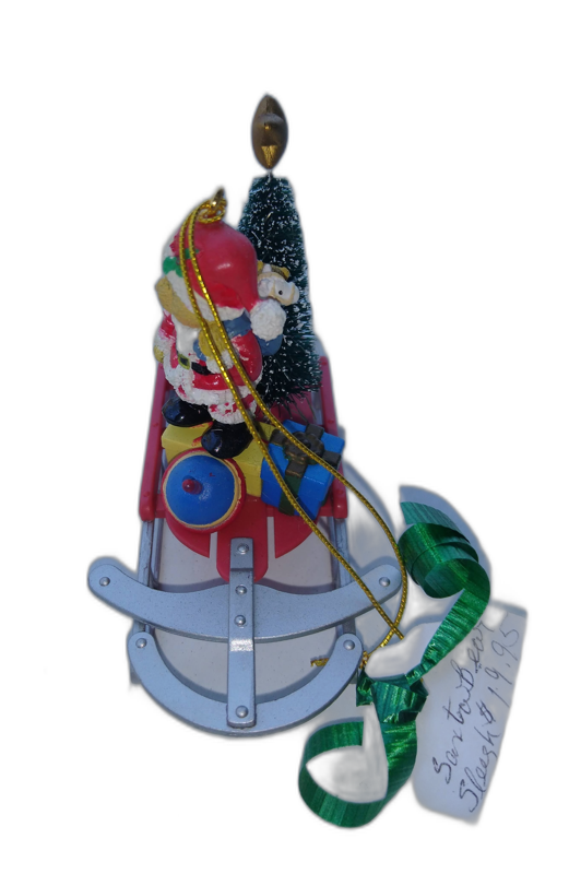 Santa Sleigh Ornament (2)