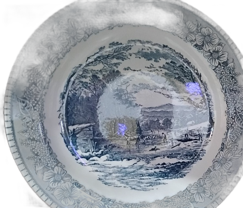 Blue and White Transferware Serving Bowl
