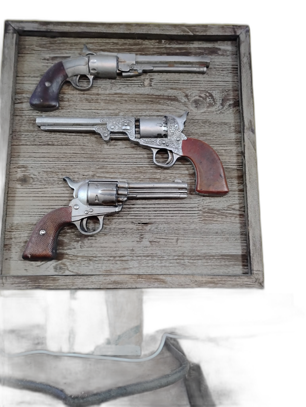 Framed Revolver Display - 3 Revolvers