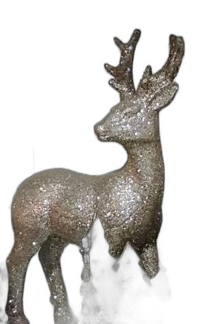 Silver Glitter Reindeer Figurine - Standing