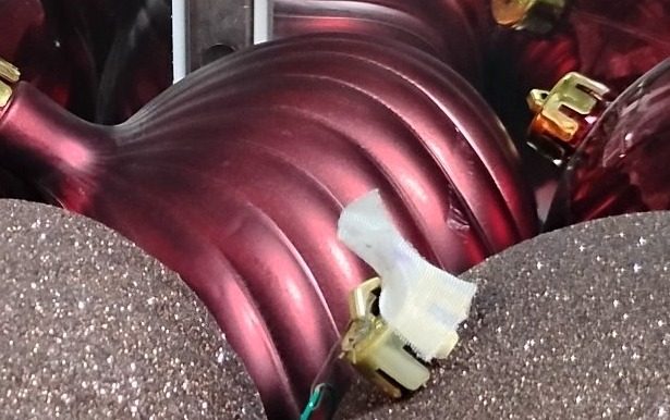 Large Ribbed Red Christmas Bulb