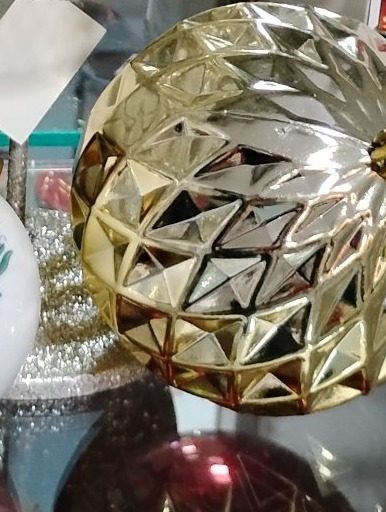 Large Gold Faceted Christmas Bulb