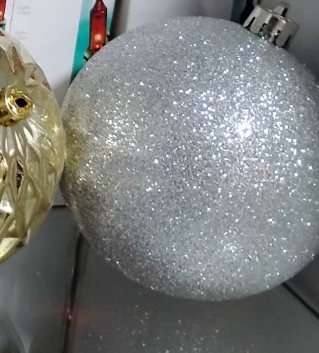 Large Silver Glitter Christmas Bulb