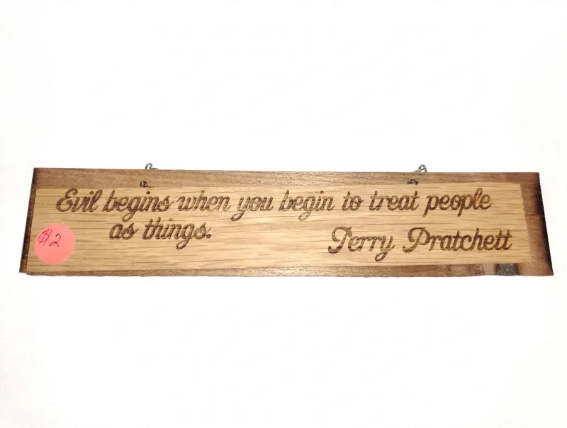 Terry Pratchett Wooden Sign