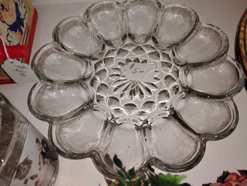 Clear Glass Egg Plate