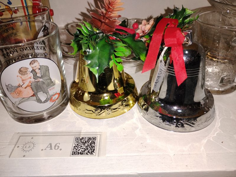 Silver Bell with Red Ribbon