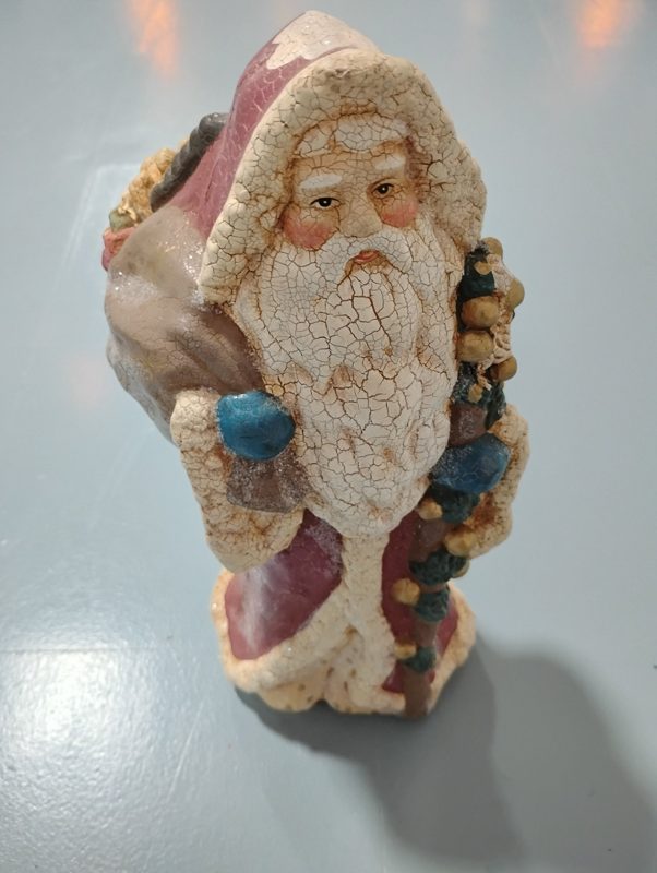Crackle-Finish Santa Figurine