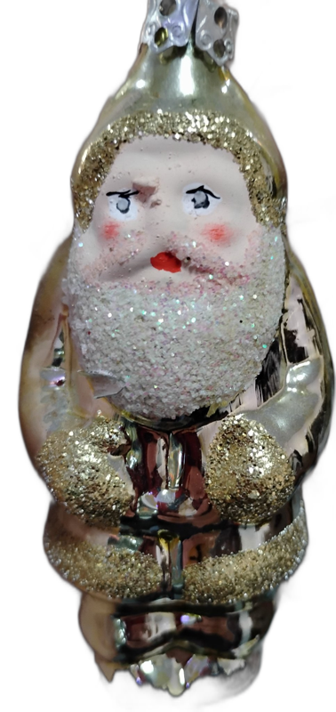 Gold Santa Ornament