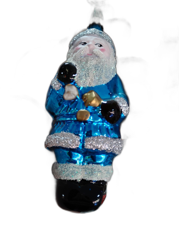 Blue Santa Ornament