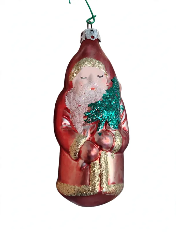 Red Santa with Tree Ornament