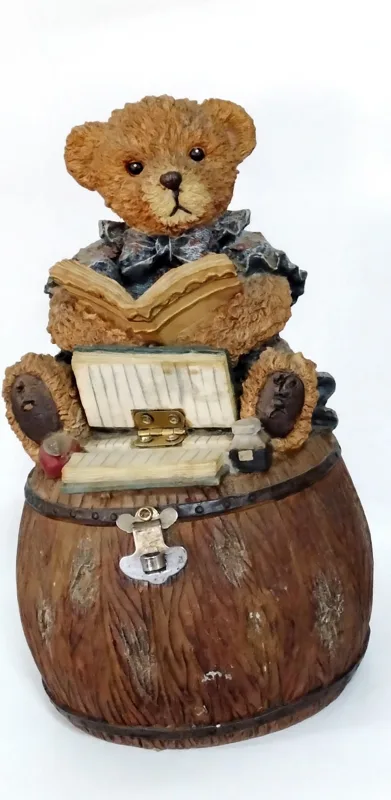 Reading Bear on Barrel