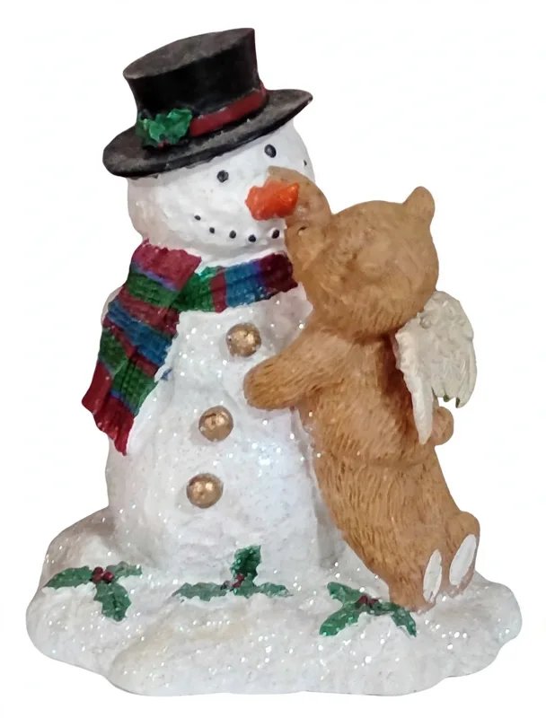 Snowman with Angel Bear
