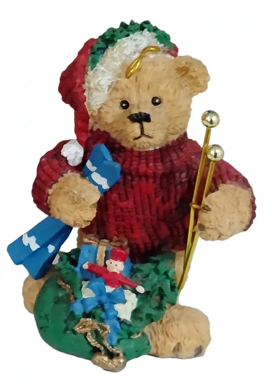 Red Sweater Bear with Wreath