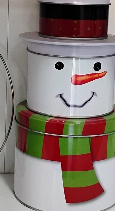 Snowman Stacking Tins Set