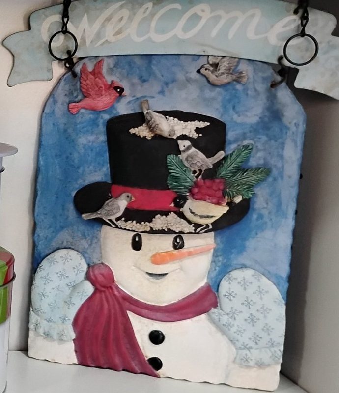 Snowman Welcome Wall Plaque