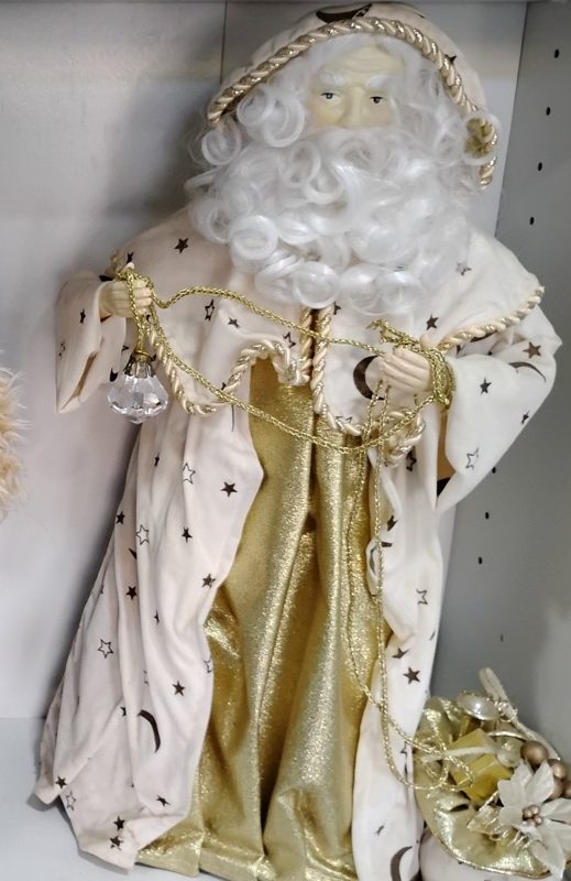 White and Gold Star Robe Santa
