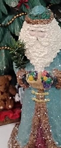Small Blue Glitter Santa