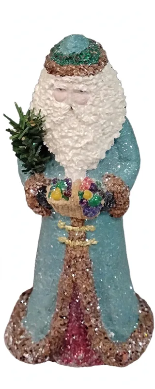 Small Blue Glitter Santa