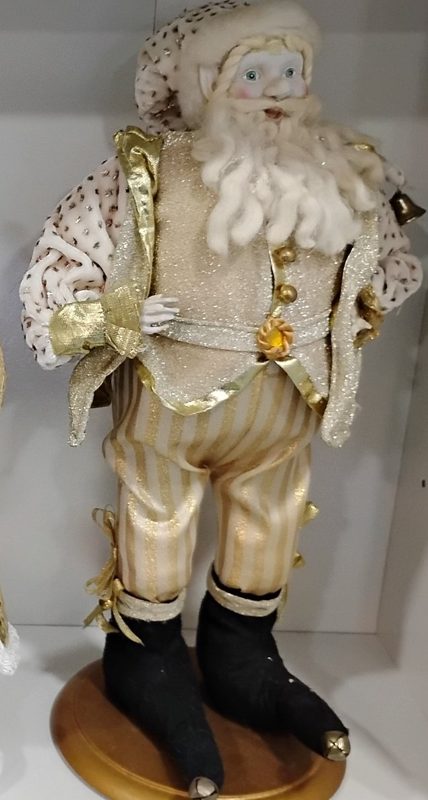 Large Gold Santa on Round Base