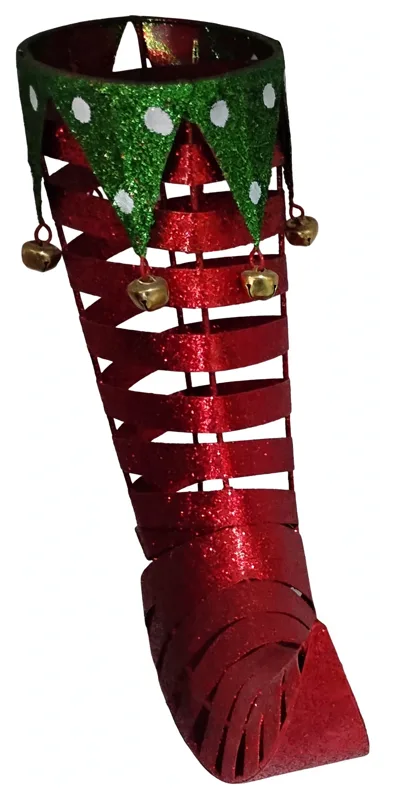 Red and Green Elf Stocking Tall
