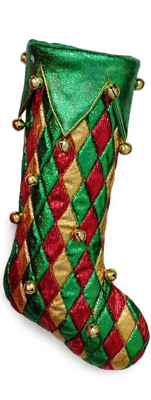 Harlequin Elf Stocking