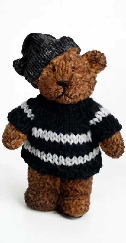 Dark Teddy Bear Black Sweater