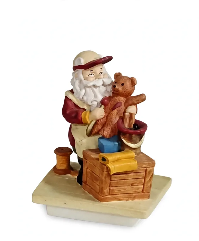 Small Santa with Teddy Bear